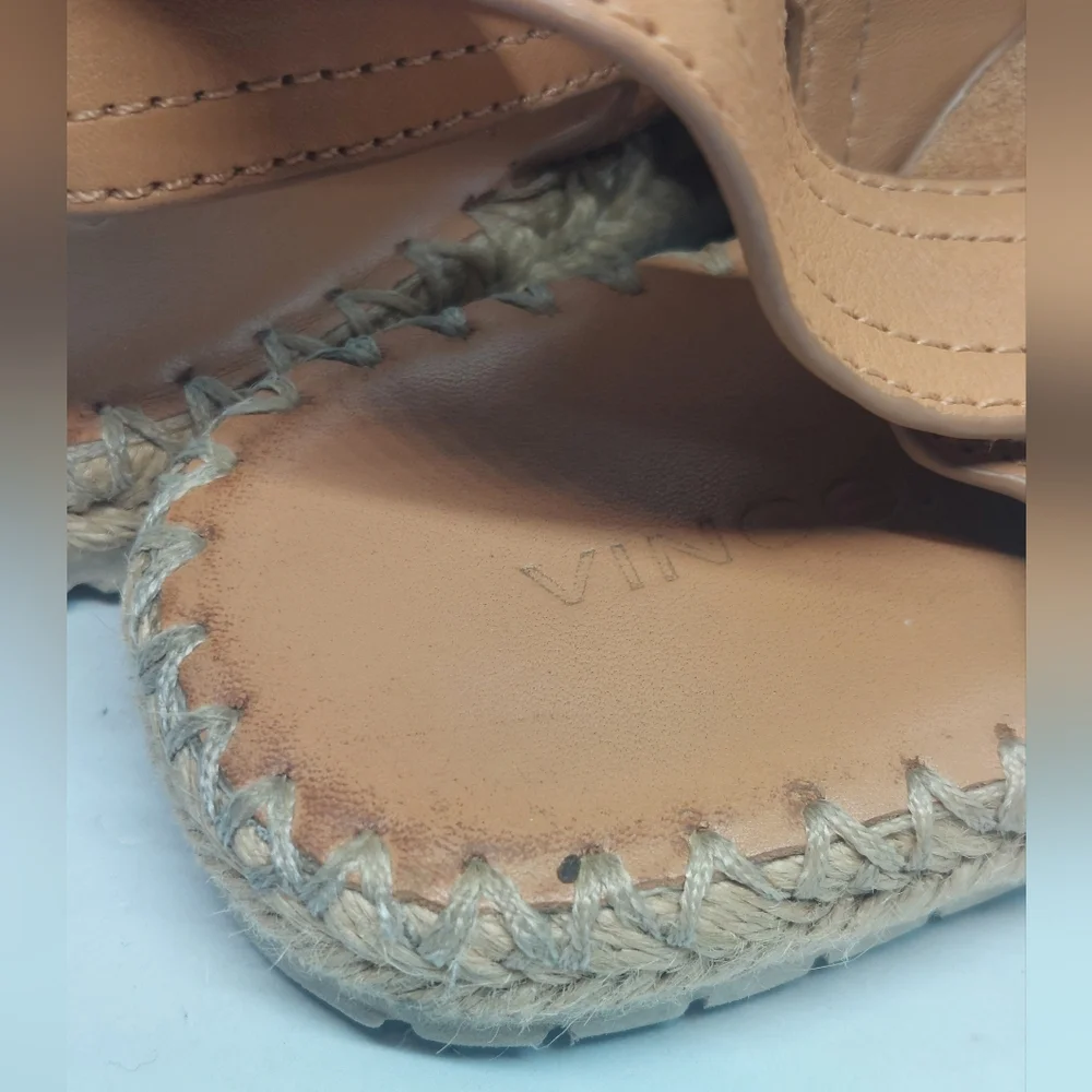 Vince Elian Sandals Leather Suede Woven Espadrille Casual Womens Size 9.5M
